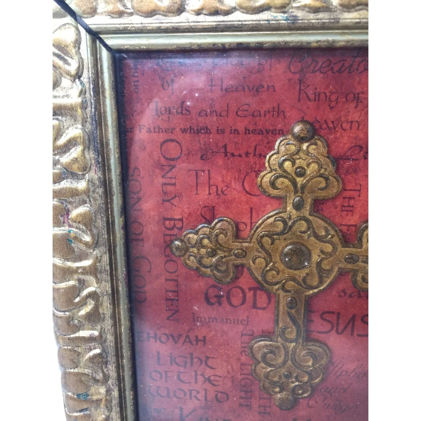Religious Decorative Framed Wall Decor with Cross - A+ Stuff - Religious Items - A+ Stuff