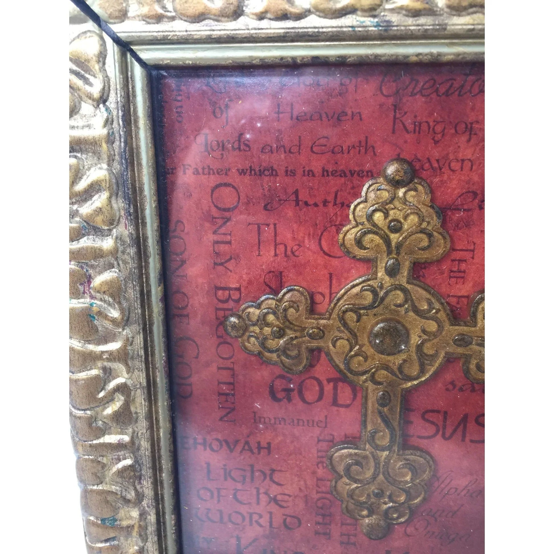 Religious Decorative Framed Wall Decor with Cross - A+ Stuff - Religious Items - A+ Stuff