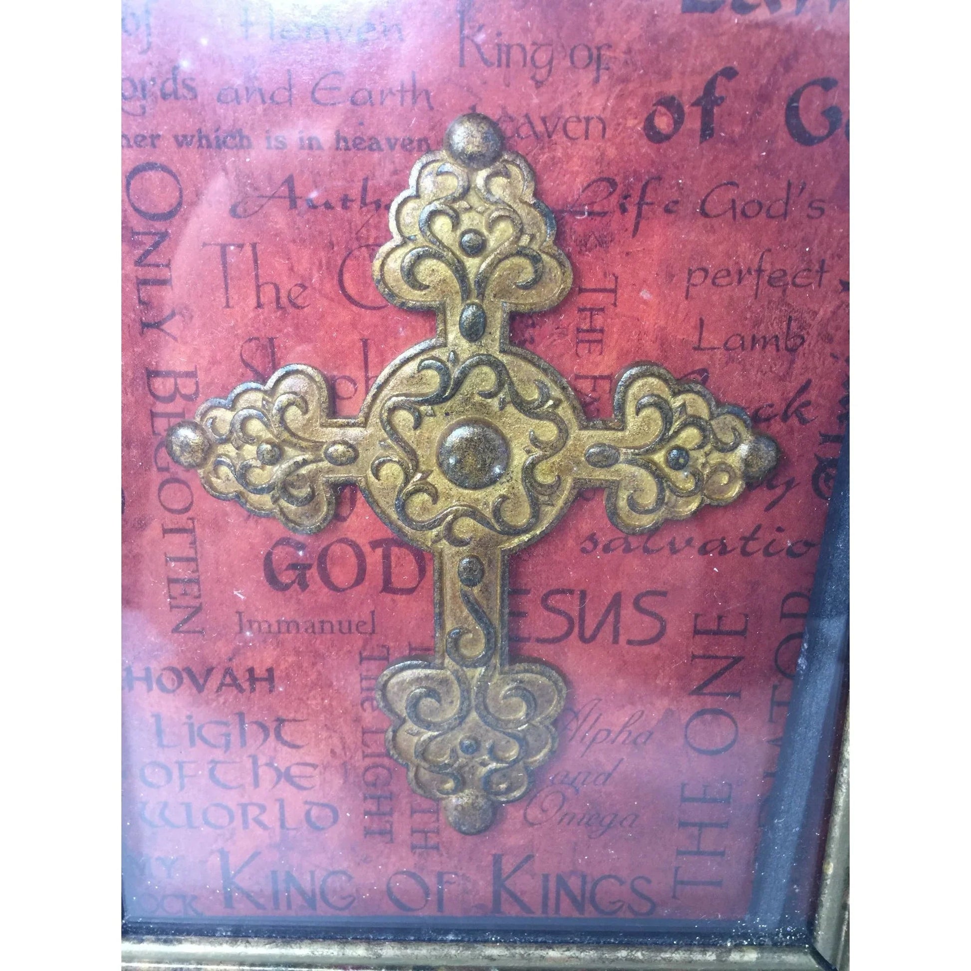Religious Decorative Framed Wall Decor with Cross - A+ Stuff - Religious Items - A+ Stuff