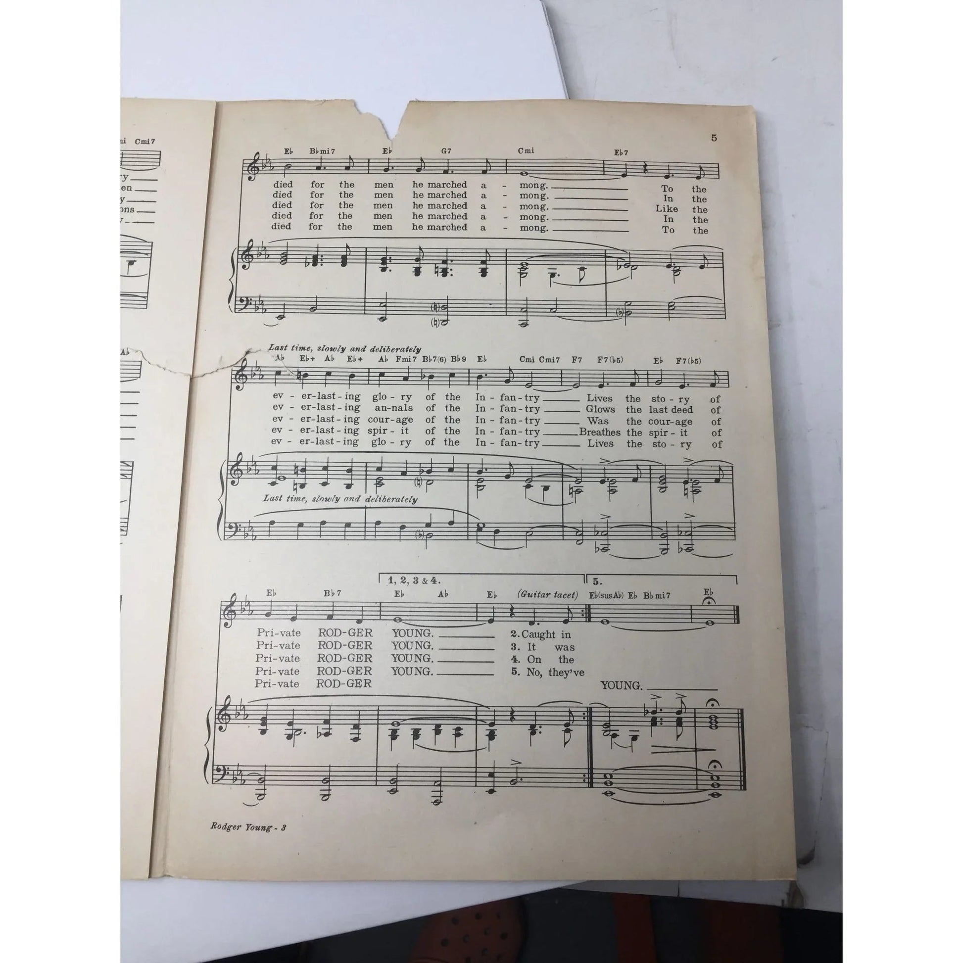 Rodger Young by PFC Frank Loesser Vintage Sheet Music Book - A+ Stuff - SHEET MUSIC - A+ Stuff