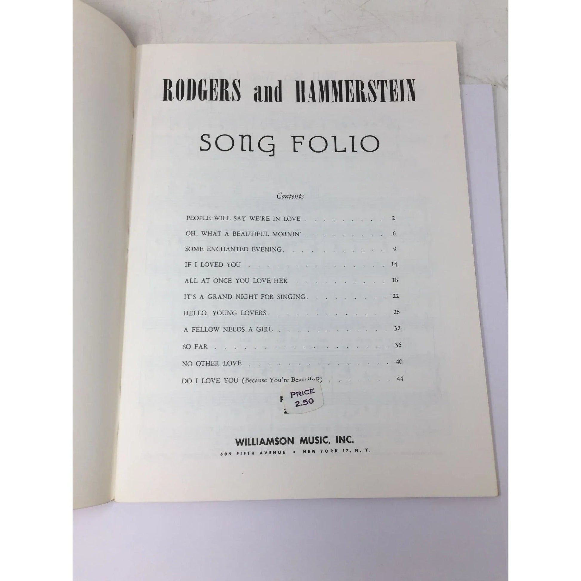 ''RODGERS AND HAMMERSTEIN SONG ALBUM'' Sheet Music Book - A+ Stuff - SHEET MUSIC - A+ Stuff