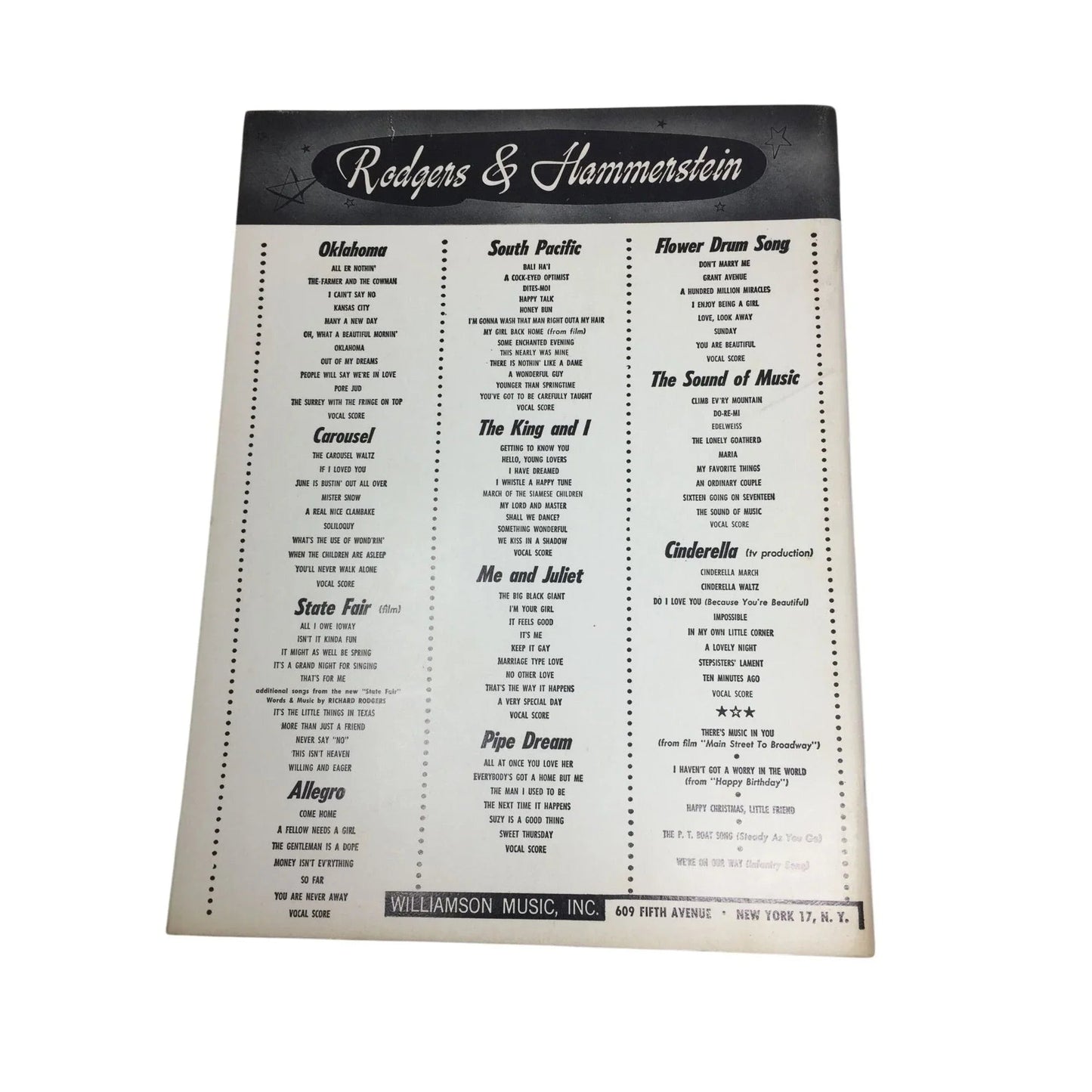 ''RODGERS AND HAMMERSTEIN SONG ALBUM'' Sheet Music Book - A+ Stuff - SHEET MUSIC - A+ Stuff