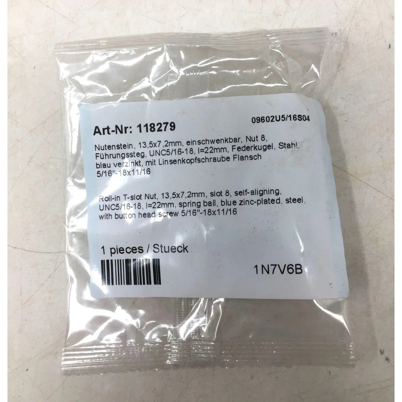 Roll - in T - Slot nut, 13,5x7mm, UNC 5/16 - 18, I=22mm - 09602U5/16S04 - McMaster - Carr - Tools - A+ Stuff