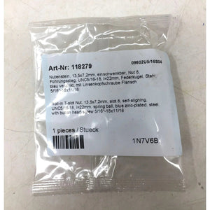 Roll-in T-Slot nut, 13,5x7mm, UNC 5/16-18, I=22mm - 09602U5/16S04