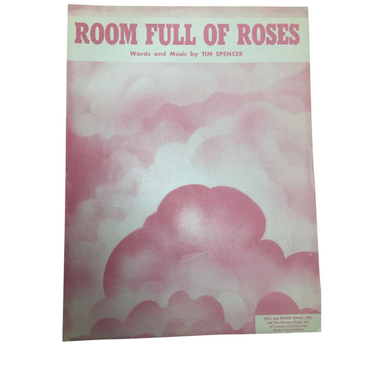 Room Full Of Roses 1949 Vintage Sheet Music by Tim Spencer - A+ Stuff - SHEET MUSIC - A+ Stuff