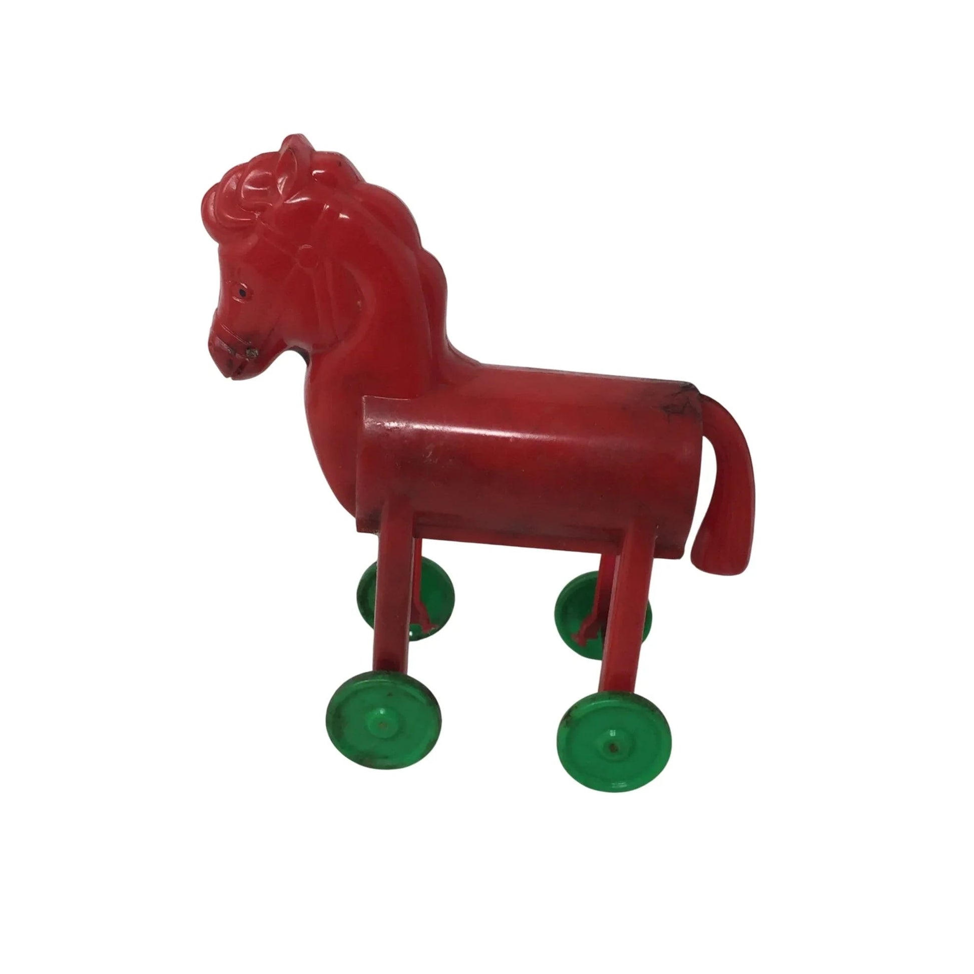 Rosbro Plastics Prov. R. I. Vintage Plastic Christmas Trojan Horse on Wheels - Rosbro Plastics Prov. R. I. - Toys - A+ Stuff
