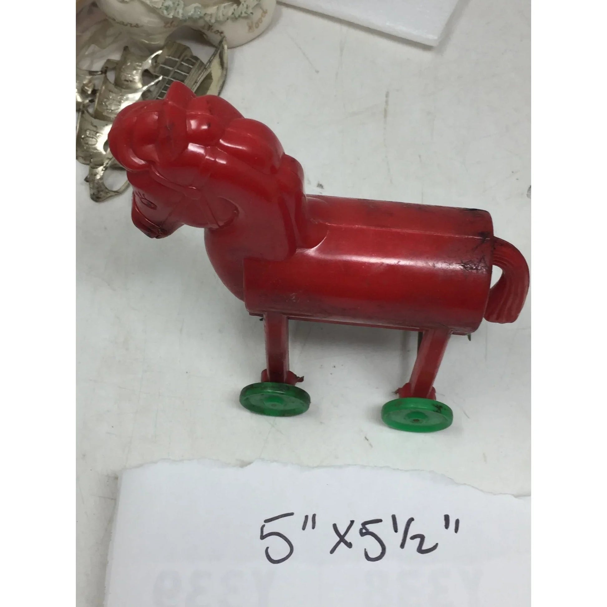 Rosbro Plastics Prov. R. I. Vintage Plastic Christmas Trojan Horse on Wheels - Rosbro Plastics Prov. R. I. - Toys - A+ Stuff