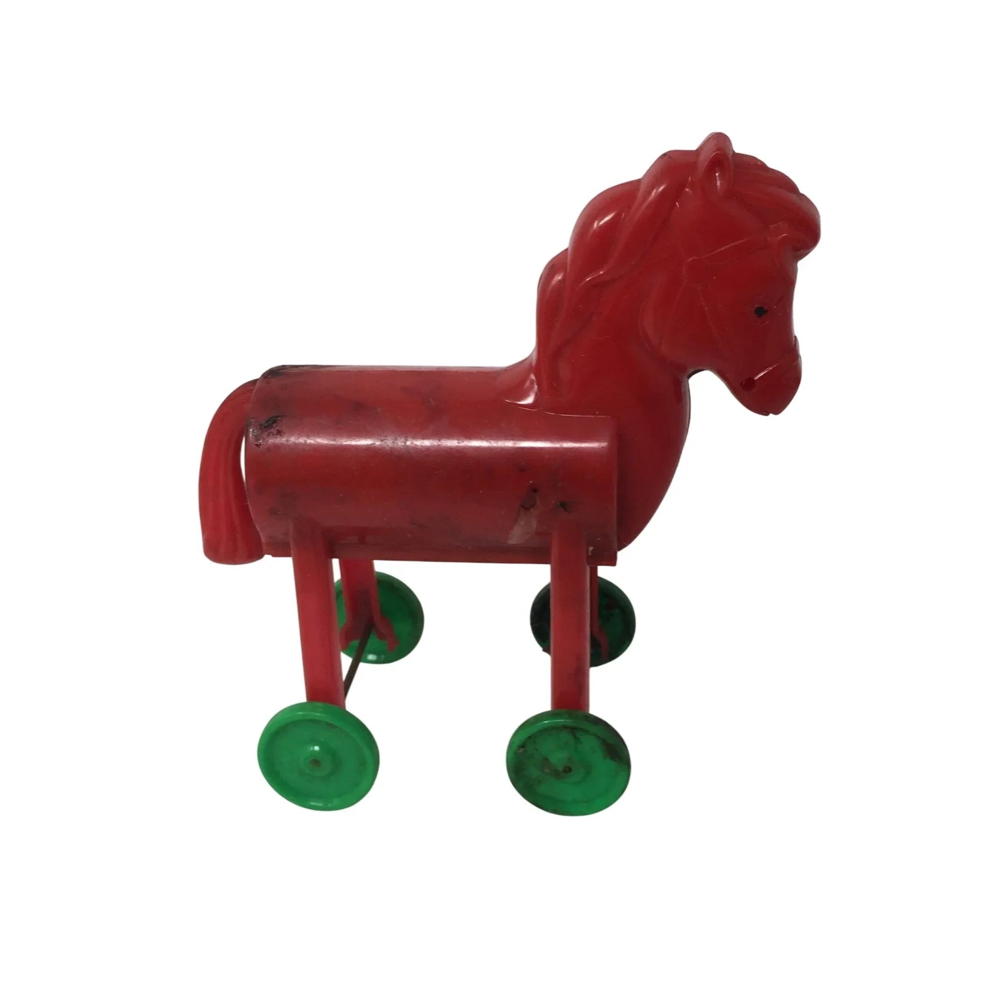 Rosbro Plastics Prov. R. I. Vintage Plastic Christmas Trojan Horse on Wheels - Rosbro Plastics Prov. R. I. - Toys - A+ Stuff