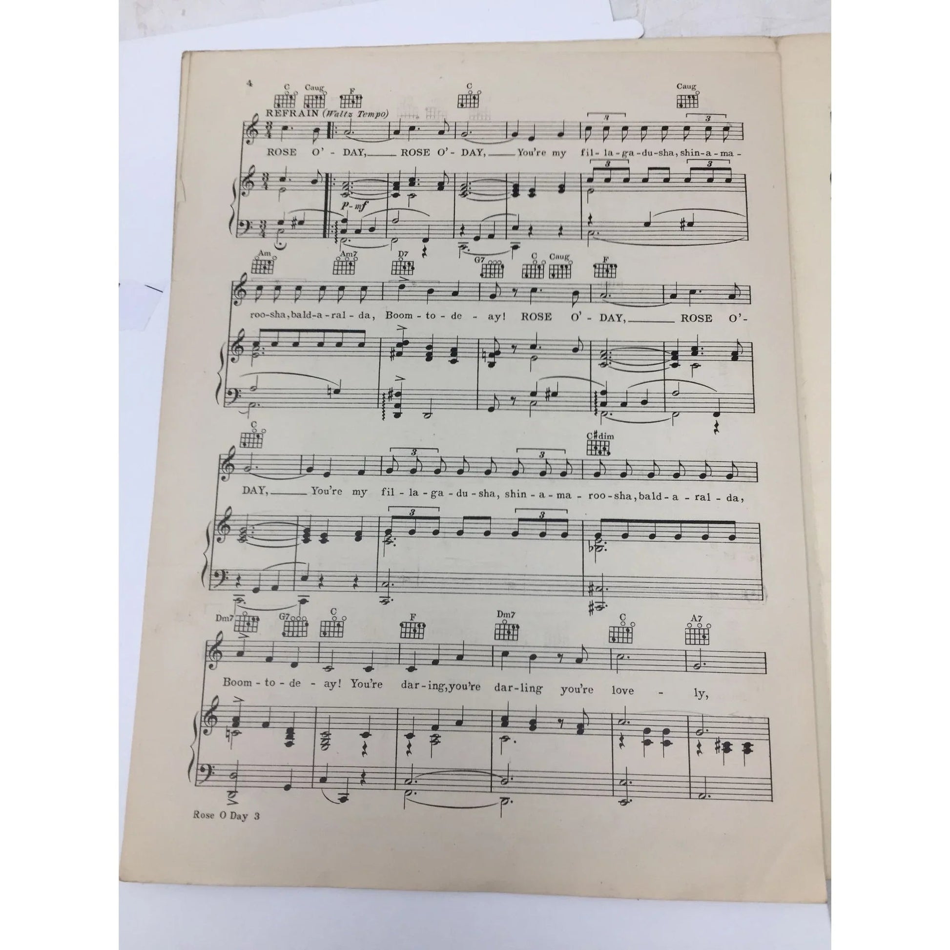 Rose O' Day The Filla - Ga - Dusha Song Sheet Music - A+ Stuff - SHEET MUSIC - A+ Stuff