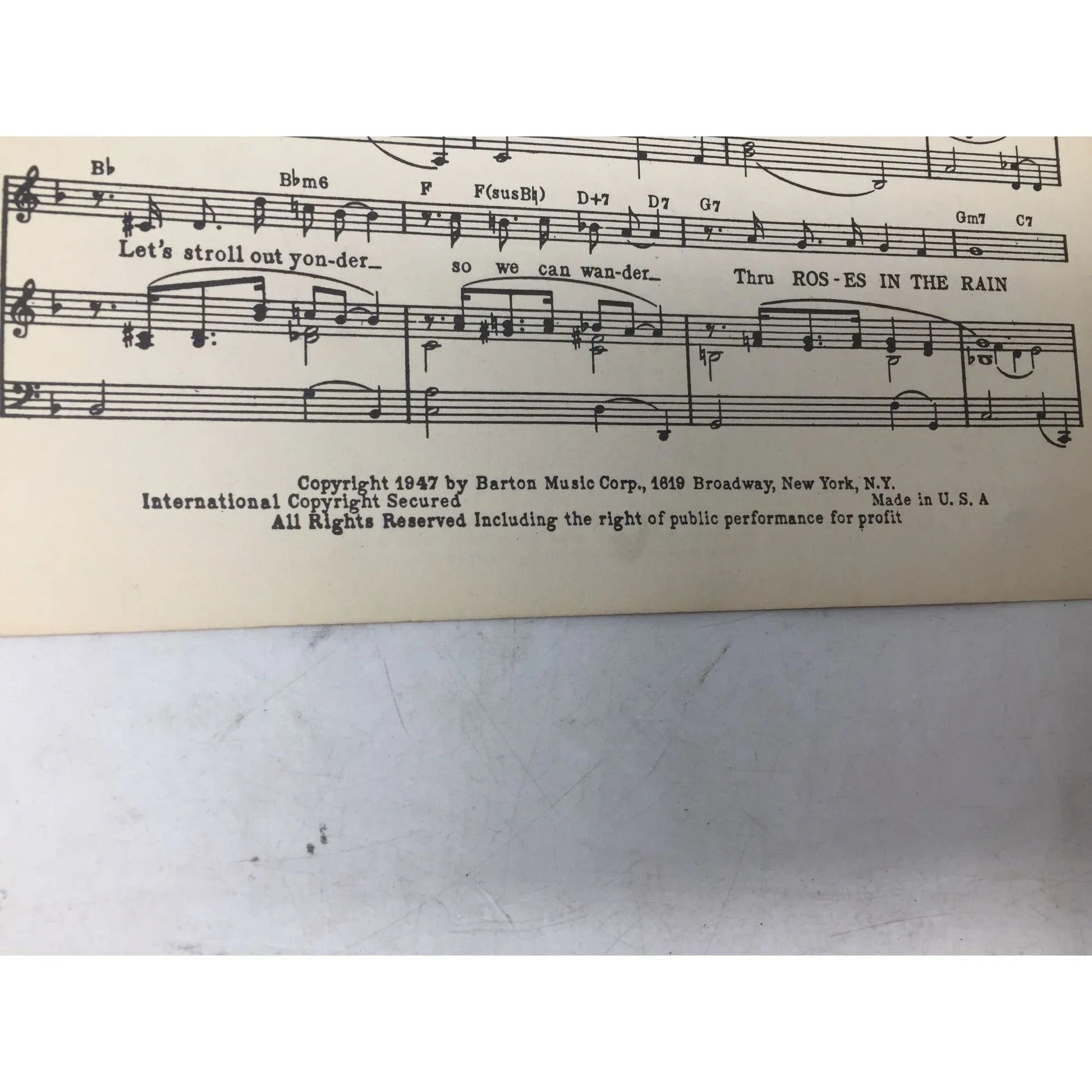 ''Roses in the Rain'' Vintage Sheet music - A+ Stuff - SHEET MUSIC - A+ Stuff