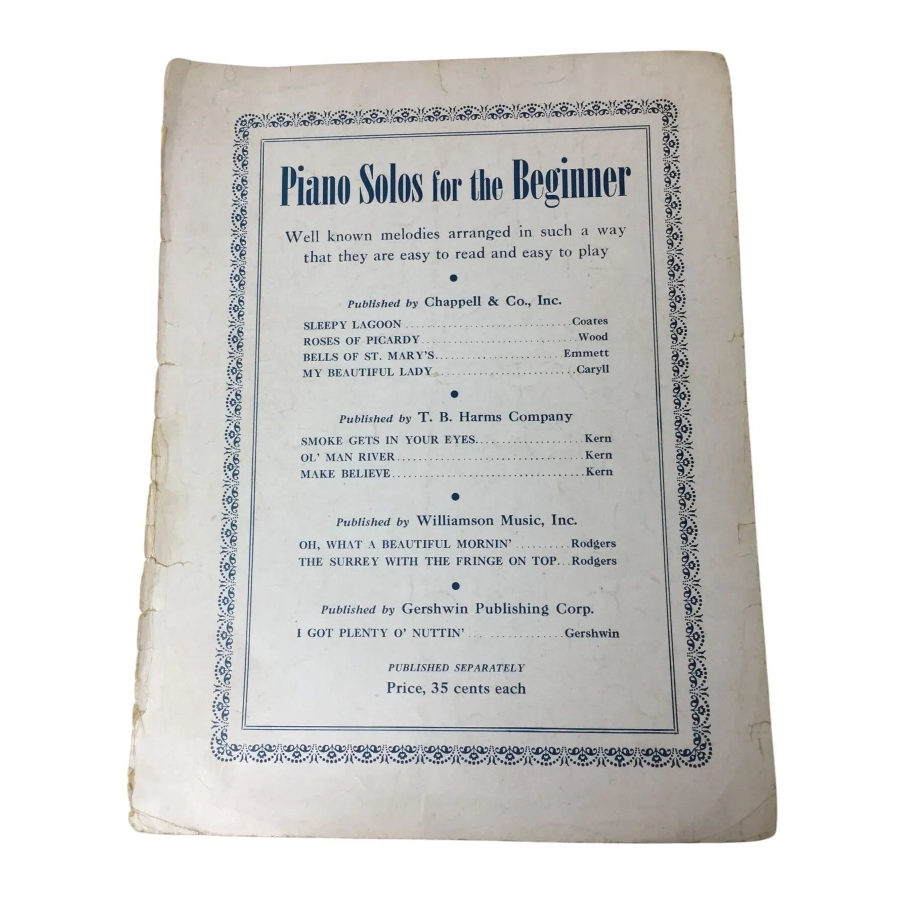 ''Roses Of Picardy'' by Hadyn Wood/Fred E Weatherly Vintage Sheet Music - A+ Stuff - sheet music - A+ Stuff