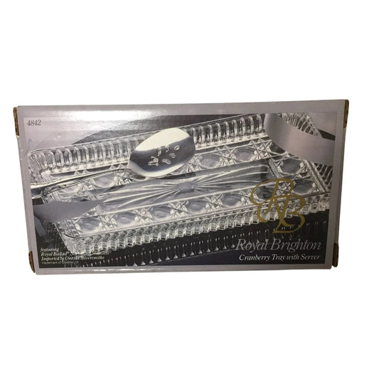 Royal Brighton Indiana Glass Cranberry Tray with Server - A+ Stuff - Serving Dish - A+ Stuff