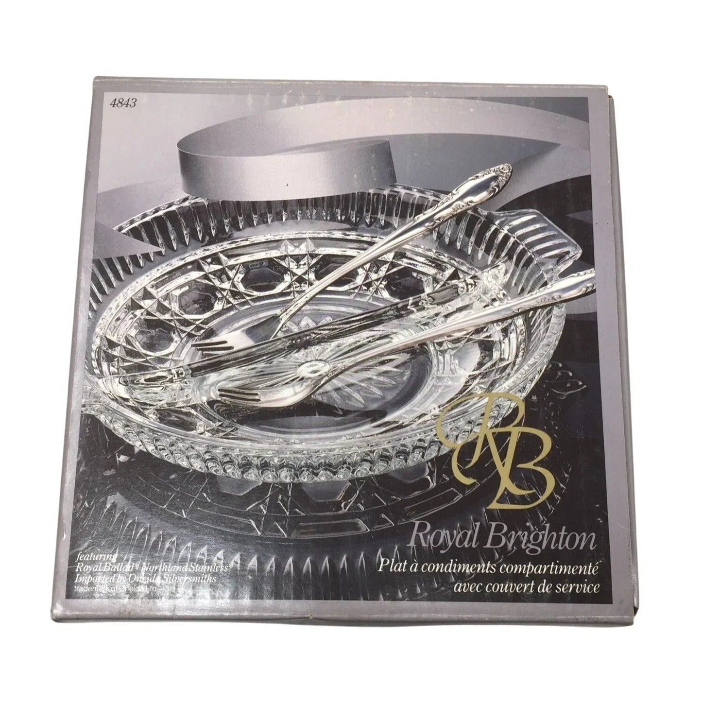 Royal Brighton Indiana Glass Divided Relish Plate with Servers - A+ Stuff - plate - A+ Stuff