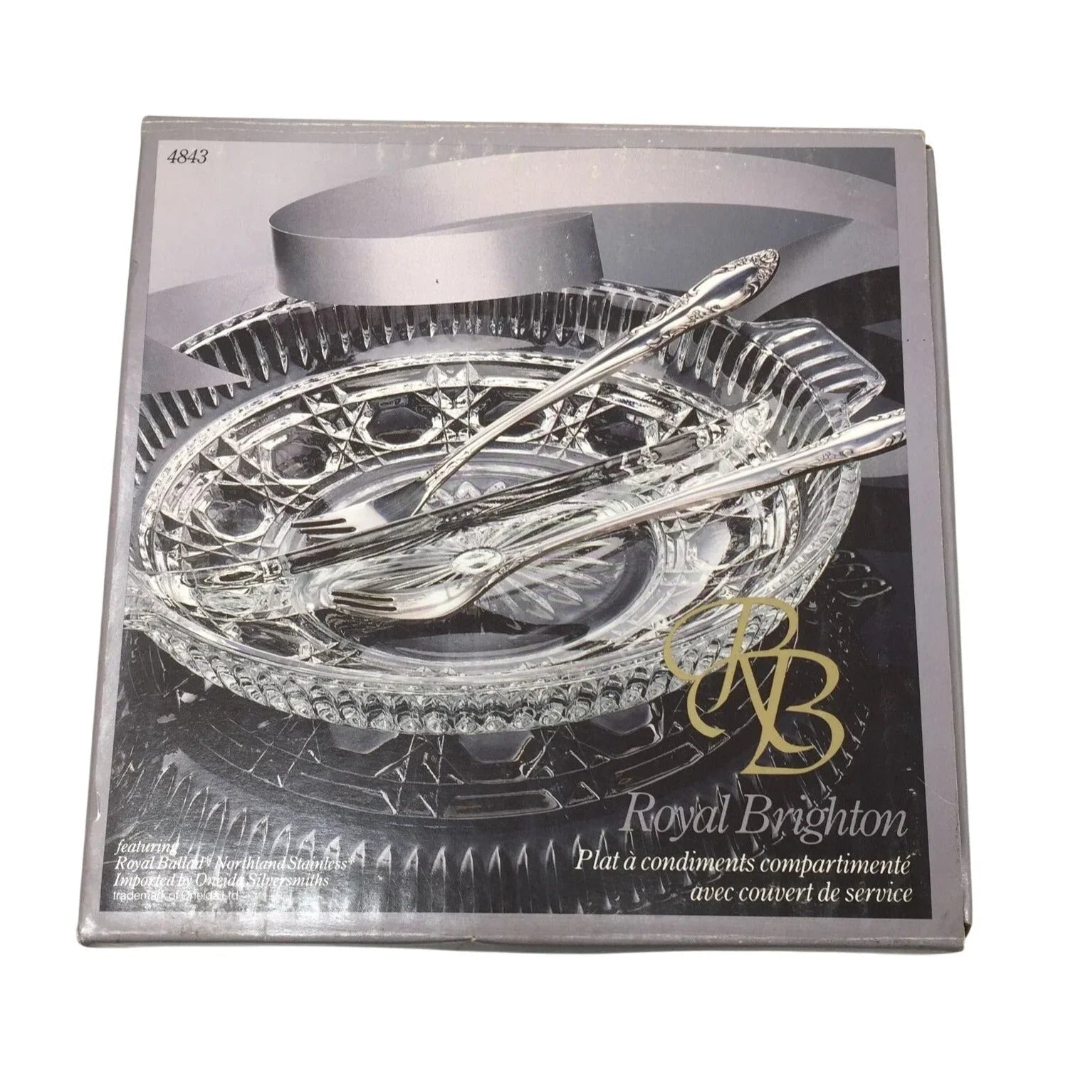 Royal Brighton Indiana Glass Divided Relish Plate with Servers - A+ Stuff - plate - A+ Stuff