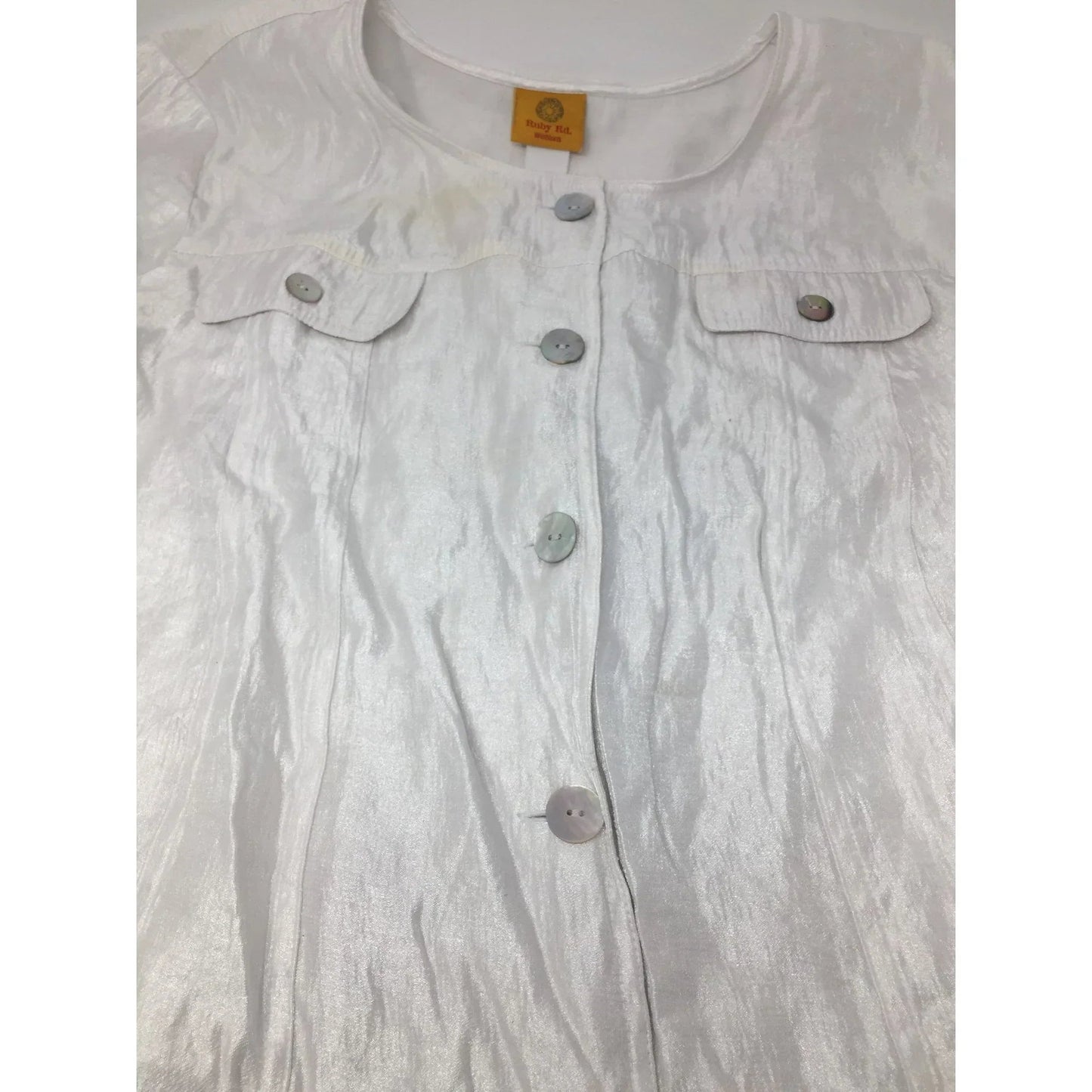 ''Ruby Rd Woman'' Size 22W Long Sleeved White Button Down Dressy Shirt - ruby rd - Shirts & Tops - A+ Stuff