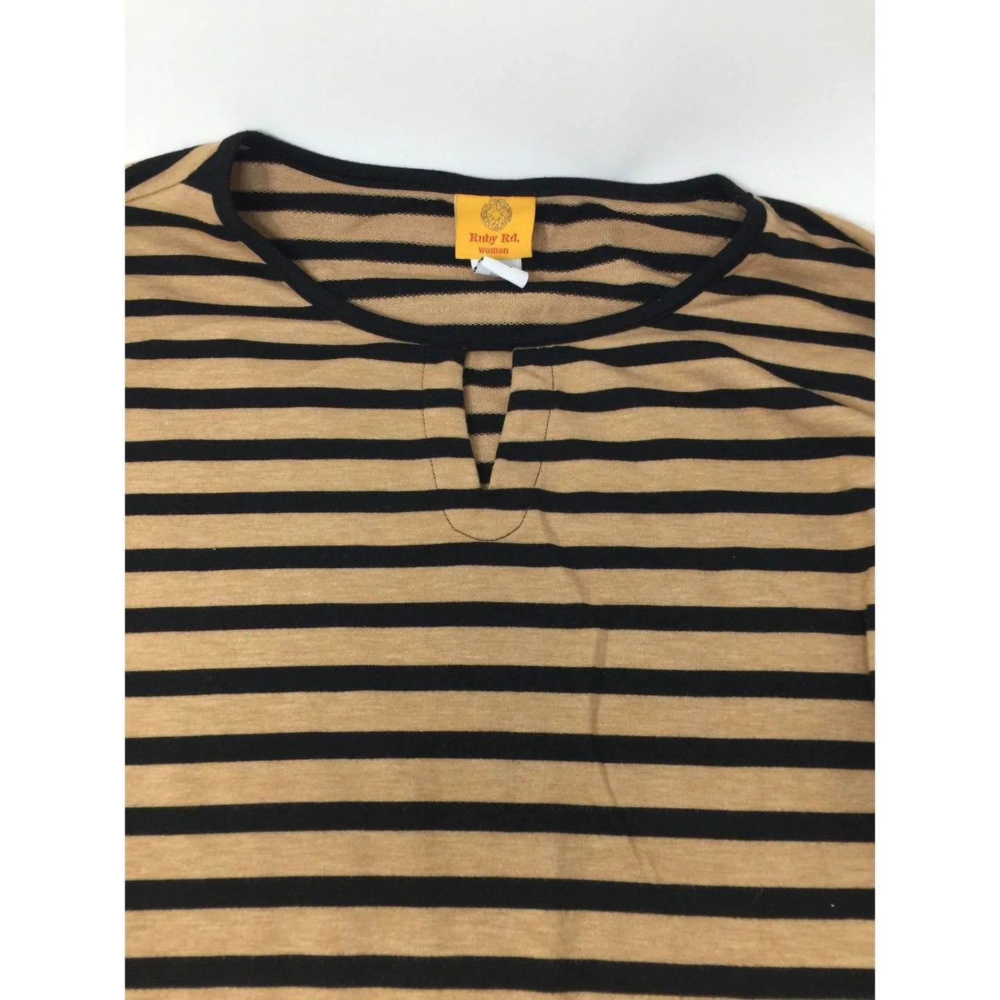 Ruby Rd Womens Black and Brown Long Sleeved Striped Shirt Size 1X - ruby rd - Shirts & Tops - A+ Stuff