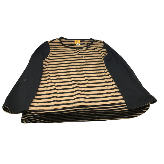 Ruby Rd Womens Black and Brown Long Sleeved Striped Shirt Size 1X - ruby rd - Shirts & Tops - A+ Stuff