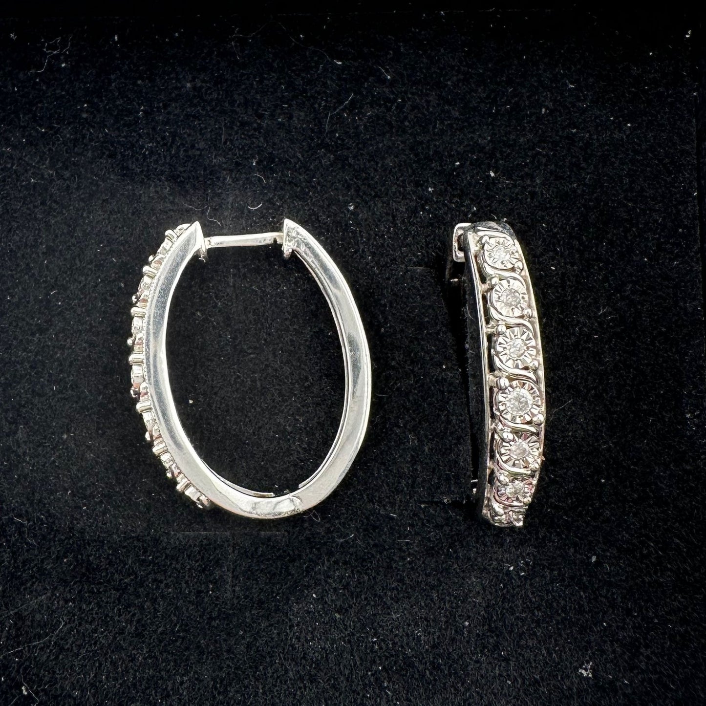 1/4 Carat Diamond Hoop Earrings