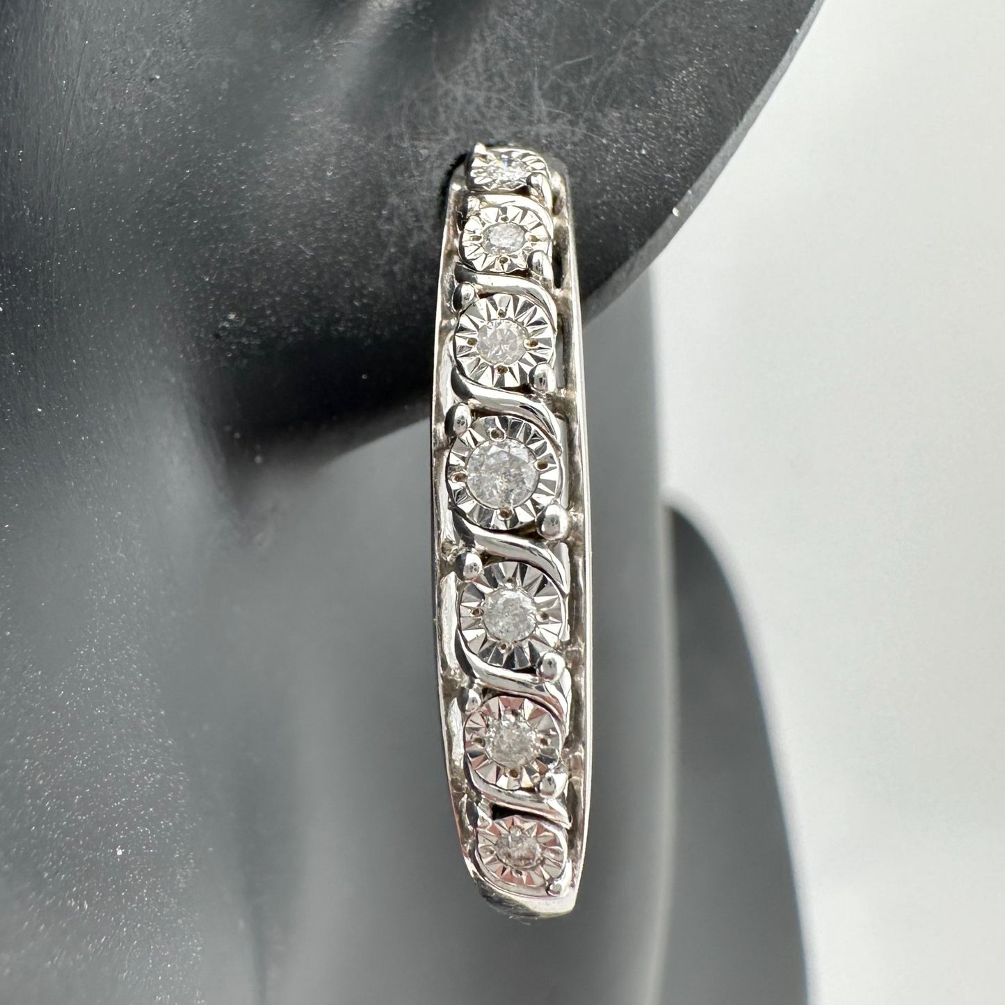 1/4 Carat Diamond Hoop Earrings