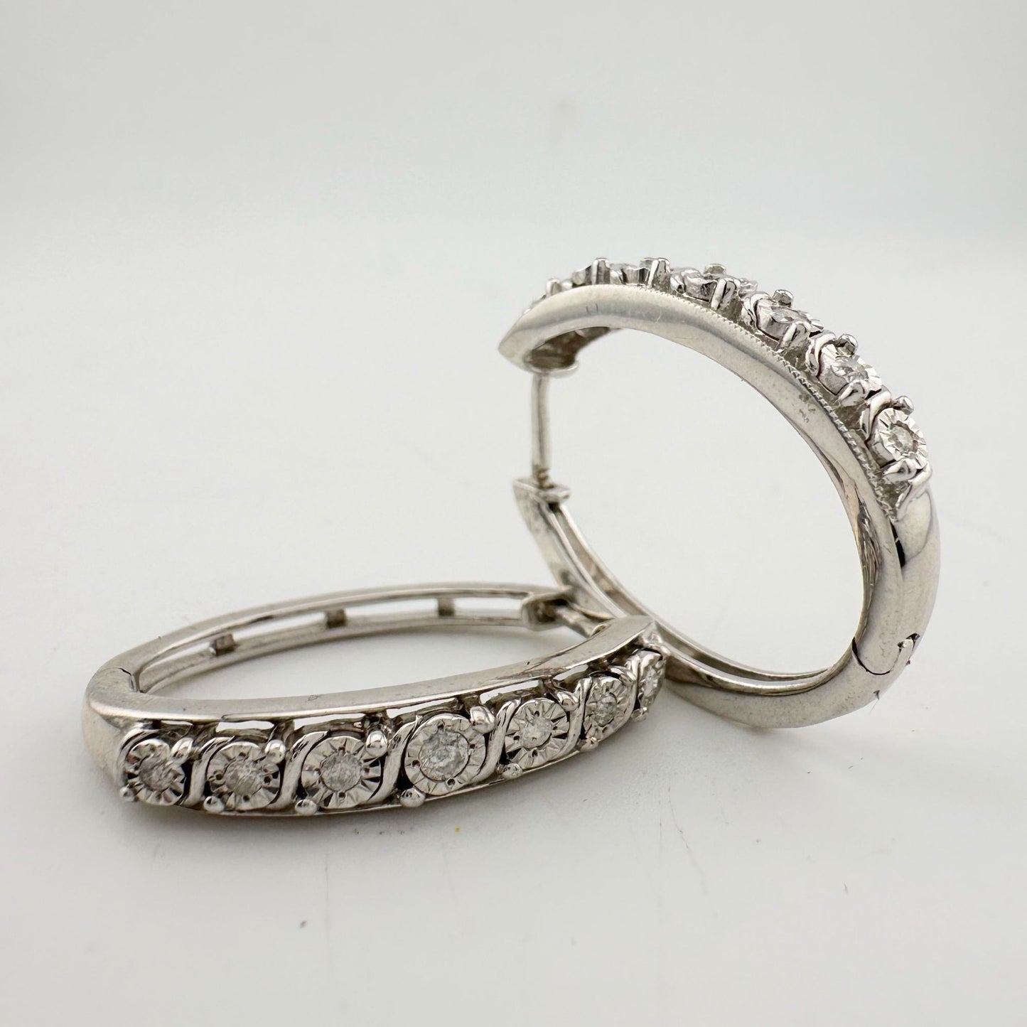 1/4 Carat Diamond Hoop Earrings