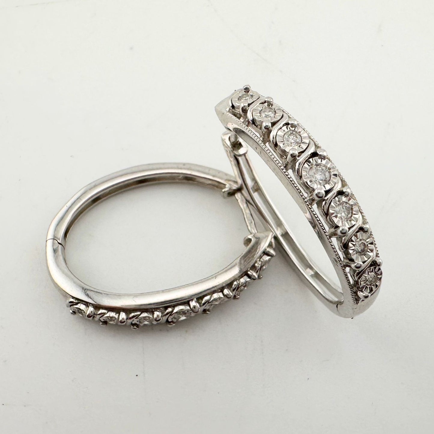 1/4 Carat Diamond Hoop Earrings