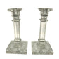 Westmoreland Antique Column Style Etched Glass Candlestick Holders Sun Burst at Base