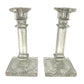 Westmoreland Antique Column Style Etched Glass Candlestick Holders Sun Burst at Base