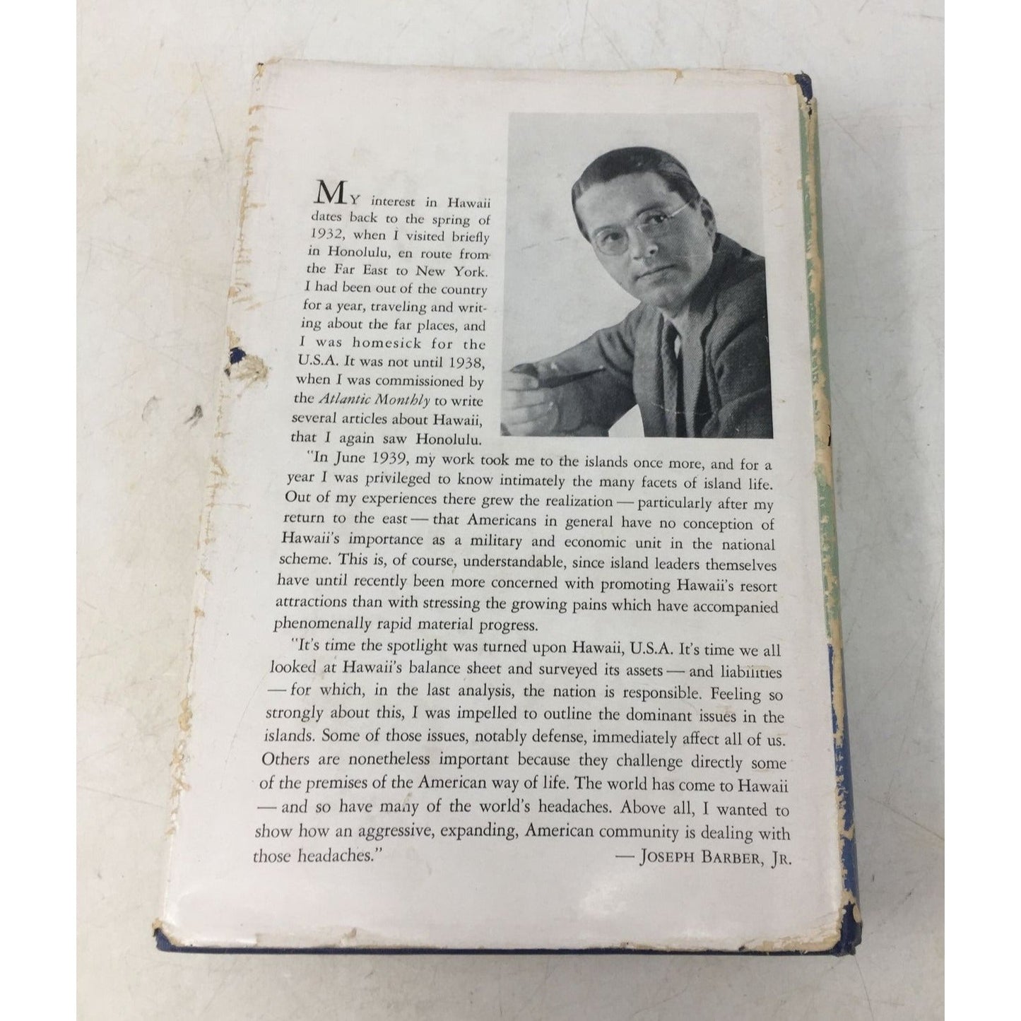 vintage book titled "Hawaii: Restless Rampart" by Joseph Barber, Jr., unbranded  A+ Stuff Books