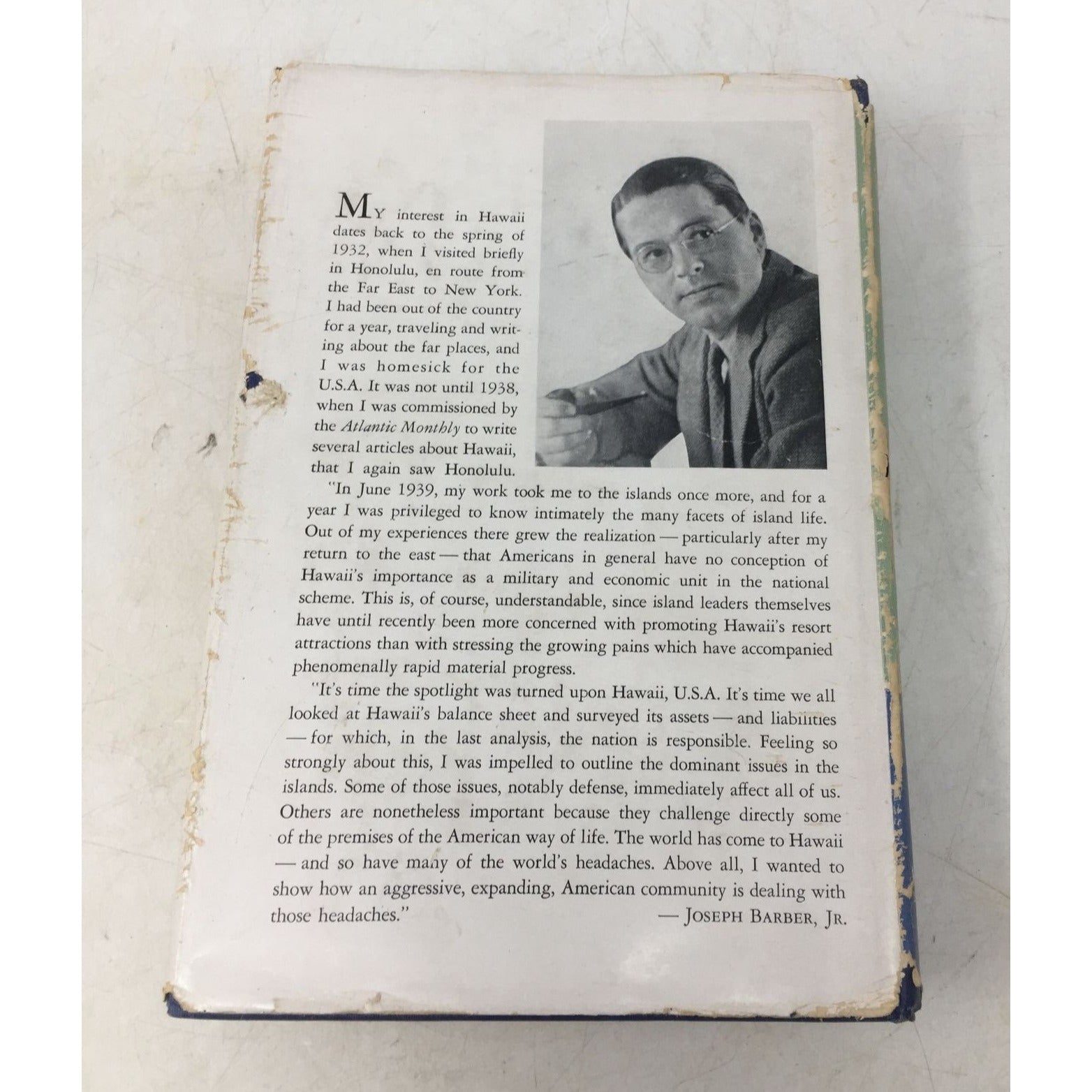 vintage book titled "Hawaii: Restless Rampart" by Joseph Barber, Jr., unbranded  A+ Stuff Books