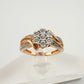 Two Tone Natural Diamond Sweetheart Ring Size 6.75