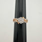 Two Tone Natural Diamond Sweetheart Ring Size 6.75