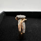 Two Tone Natural Diamond Sweetheart Ring Size 6.75