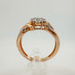 Two Tone Natural Diamond Sweetheart Ring Size 6.75