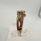 Two Tone Natural Diamond Sweetheart Ring Size 6.75