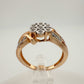 Two Tone Natural Diamond Sweetheart Ring Size 6.75