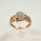 Two Tone Natural Diamond Sweetheart Ring Size 6.75