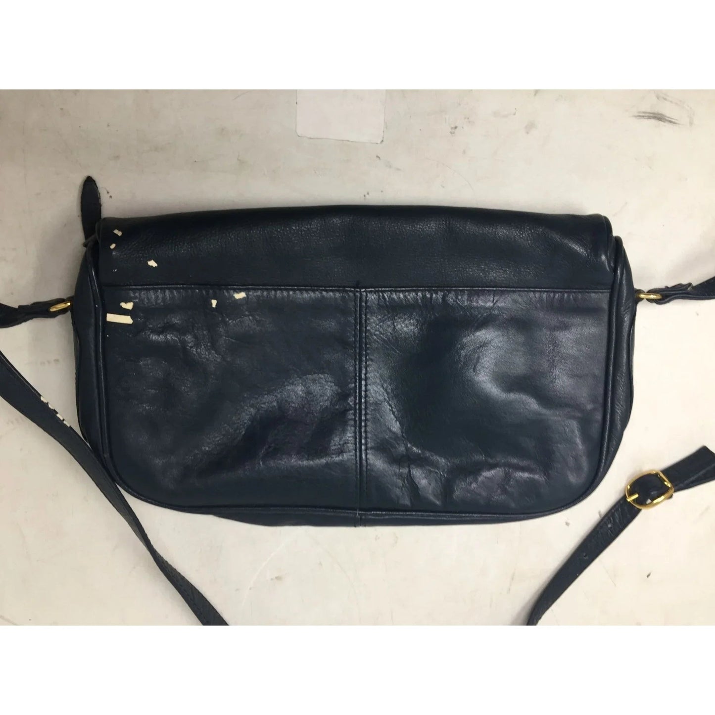 SABRINA Women's Navy Blue Leather Purse with Long adjustable strap - SABRINA HANDBAGS - Bag - A+ Stuff
