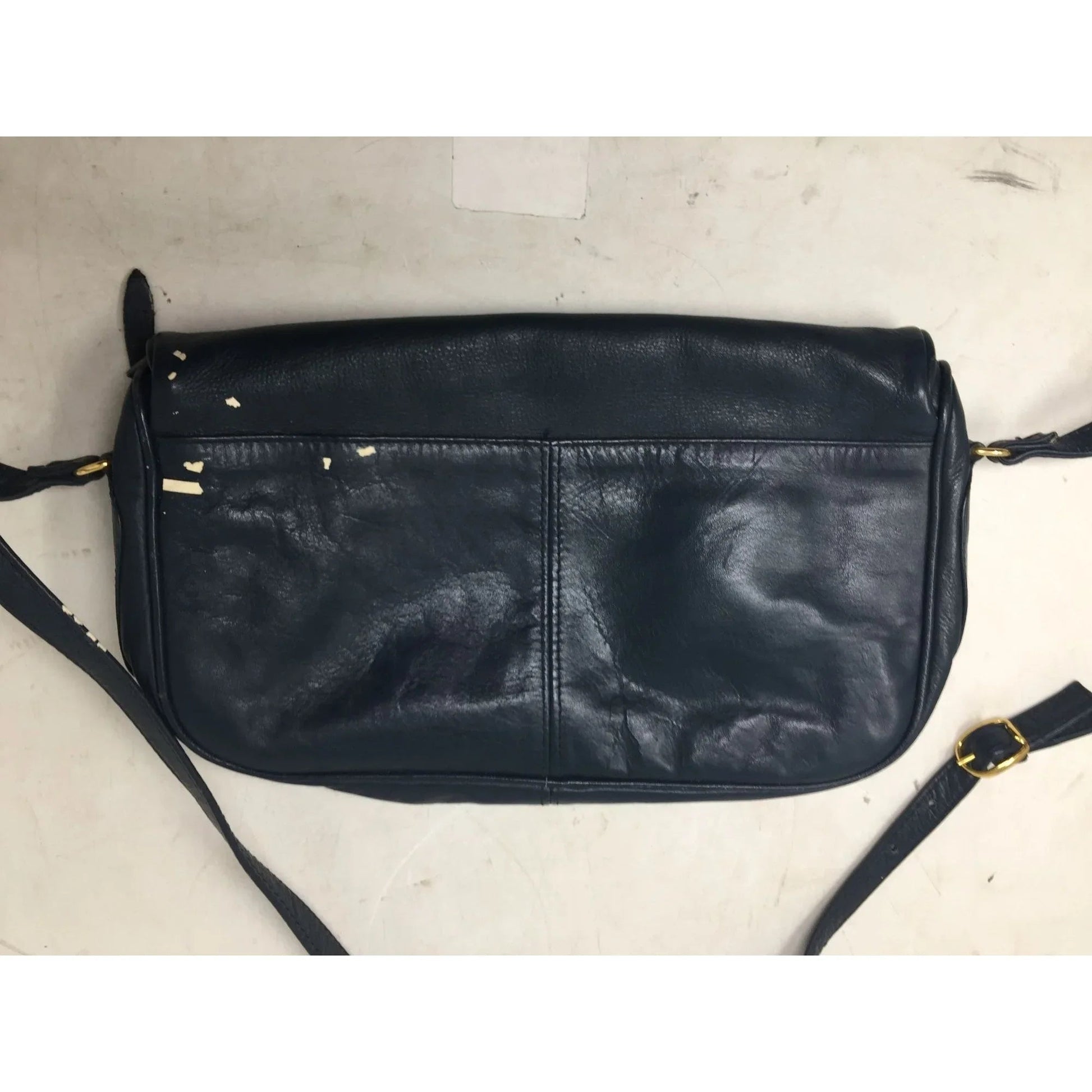 SABRINA Women's Navy Blue Leather Purse with Long adjustable strap - SABRINA HANDBAGS - Bag - A+ Stuff