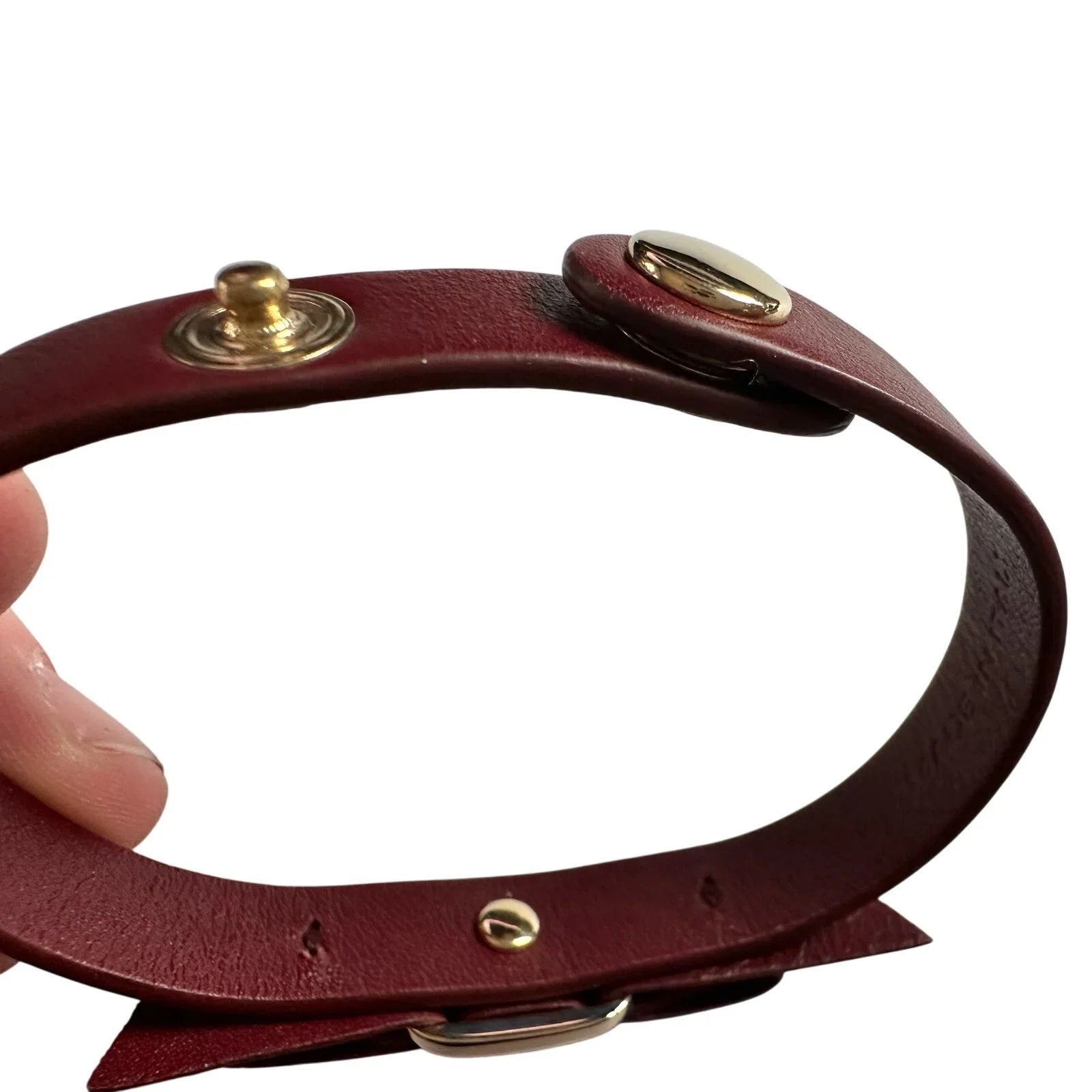 Salvatore Ferragamo Aubergine Leather Vara Bow Bracelet Deep Reddish Brown - Salvatore Ferragamo - Bracelet - A+ Stuff