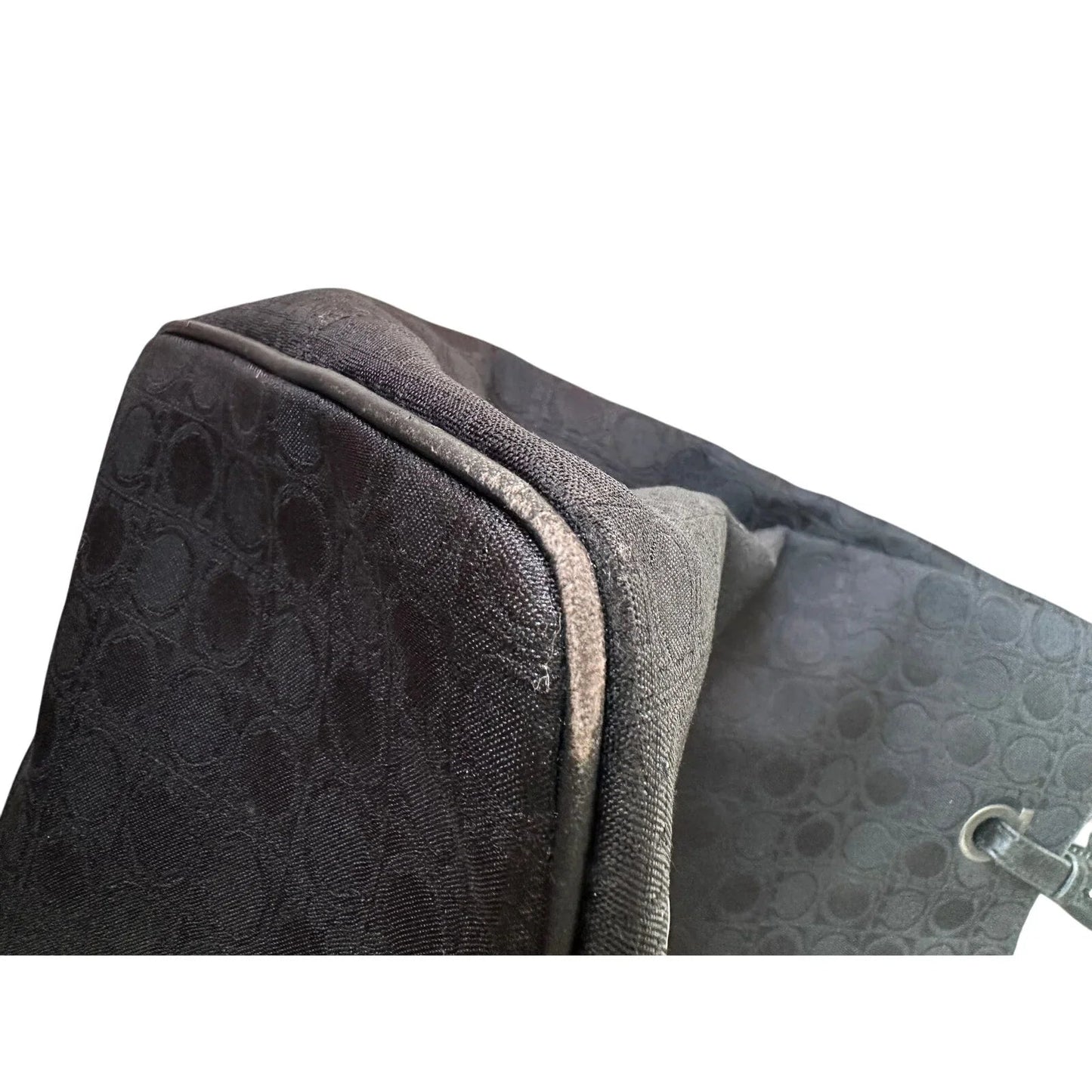 Salvatore Ferragamo Black Gancini Canvas with Leather Handbag Tote Bag - Salvatore Ferragamo - Handbags - A+ Stuff