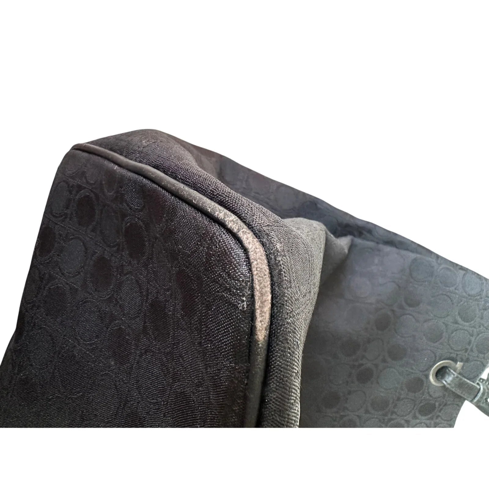 Salvatore Ferragamo Black Gancini Canvas with Leather Handbag Tote Bag - Salvatore Ferragamo - Handbags - A+ Stuff