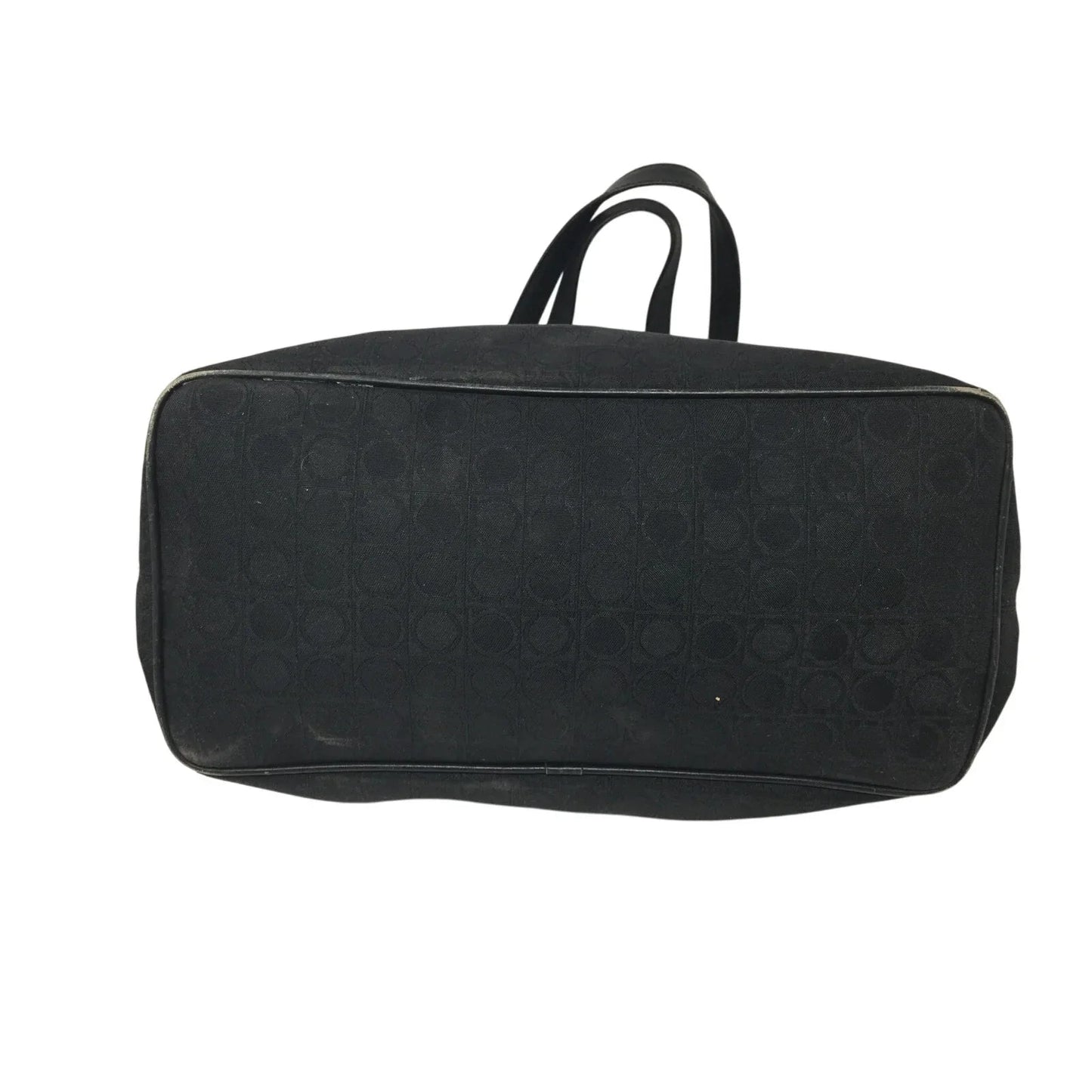 Salvatore Ferragamo Black Gancini Canvas with Leather Handbag Tote Bag - Salvatore Ferragamo - Handbags - A+ Stuff
