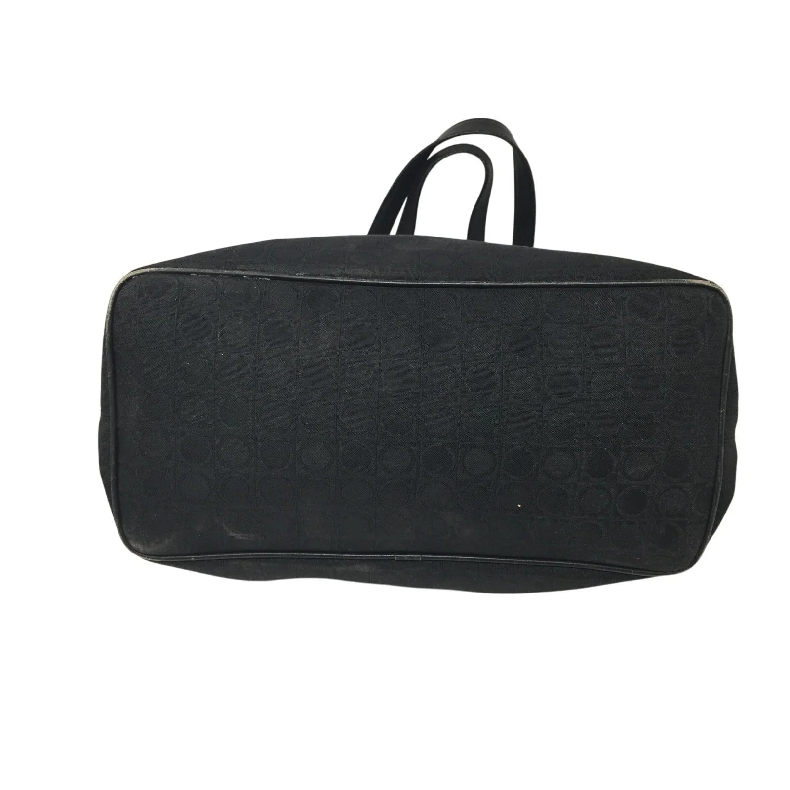 Salvatore Ferragamo Black Gancini Canvas with Leather Handbag Tote Bag - Salvatore Ferragamo - Handbags - A+ Stuff