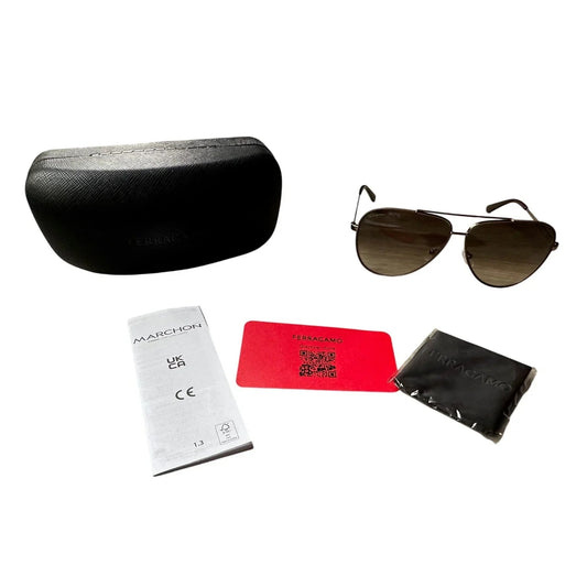 Salvatore Ferragamo Brown Pilot Unisex Sunglasses - Salvatore Ferragamo - sunglasses - A+ Stuff