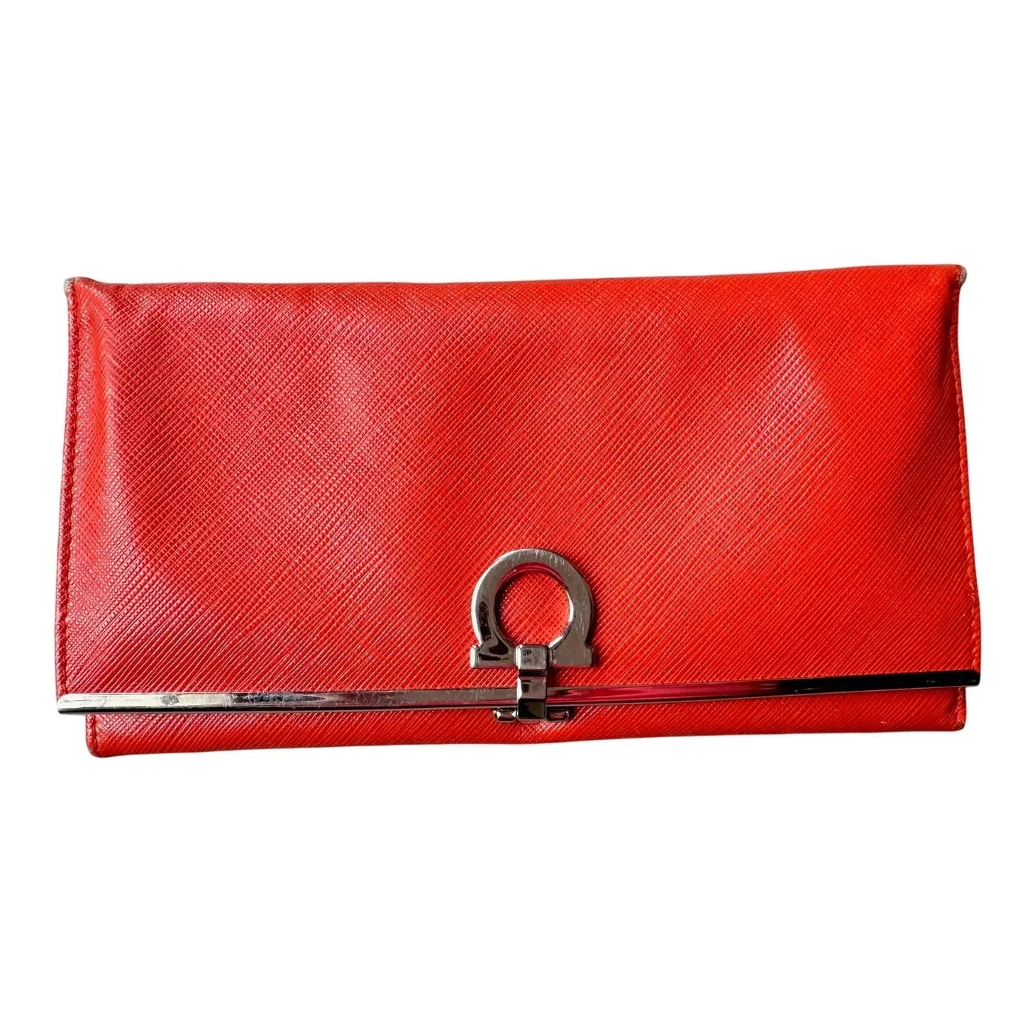 Salvatore Ferragamo Pamplona Pebble Red Leather Long Wallet - Salvatore Ferragamo - Wallet - A+ Stuff
