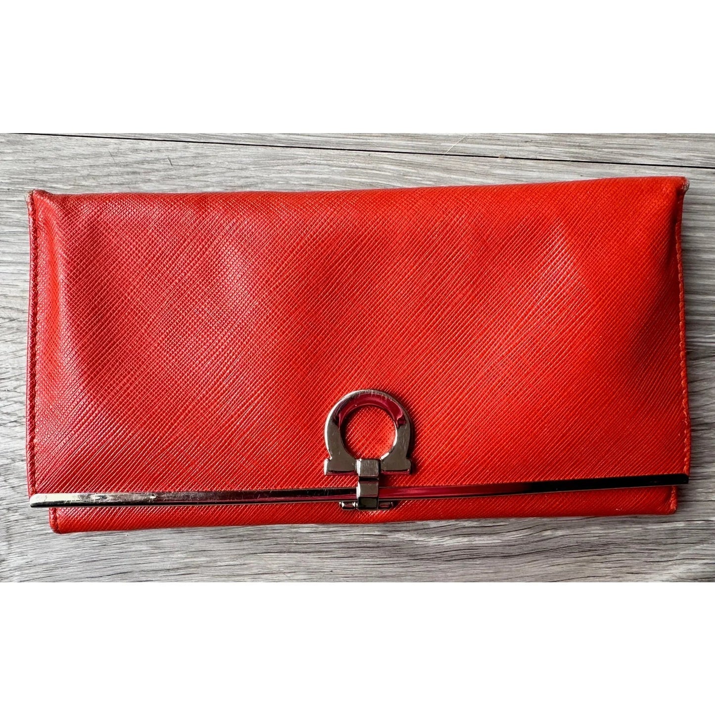 Salvatore Ferragamo Pamplona Pebble Red Leather Long Wallet - Salvatore Ferragamo - Wallet - A+ Stuff
