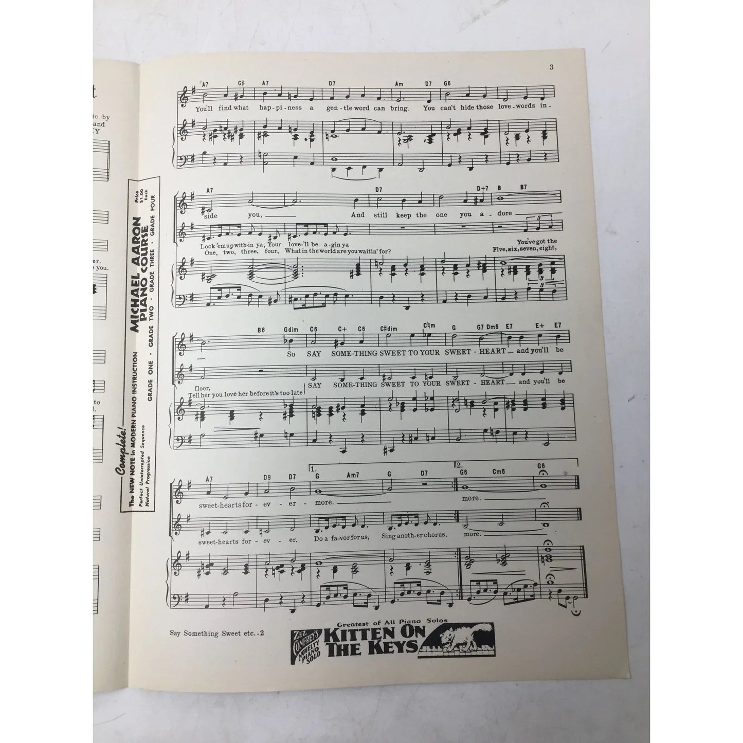 ''Say something sweet to your sweetheart'' by Sid Tepper/Roy Brodsky - A+ Stuff - SHEET MUSIC - A+ Stuff