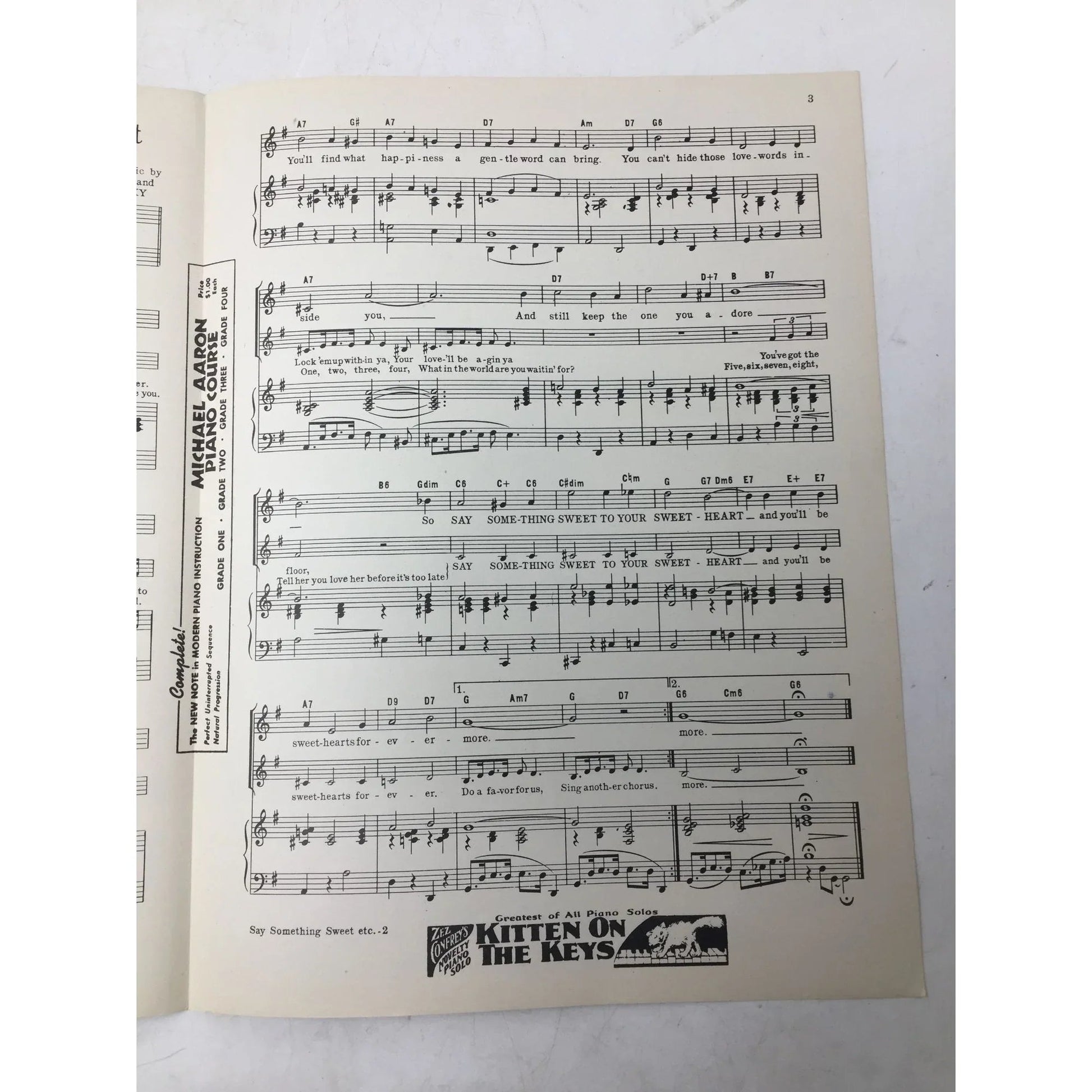 ''Say something sweet to your sweetheart'' by Sid Tepper/Roy Brodsky - A+ Stuff - SHEET MUSIC - A+ Stuff