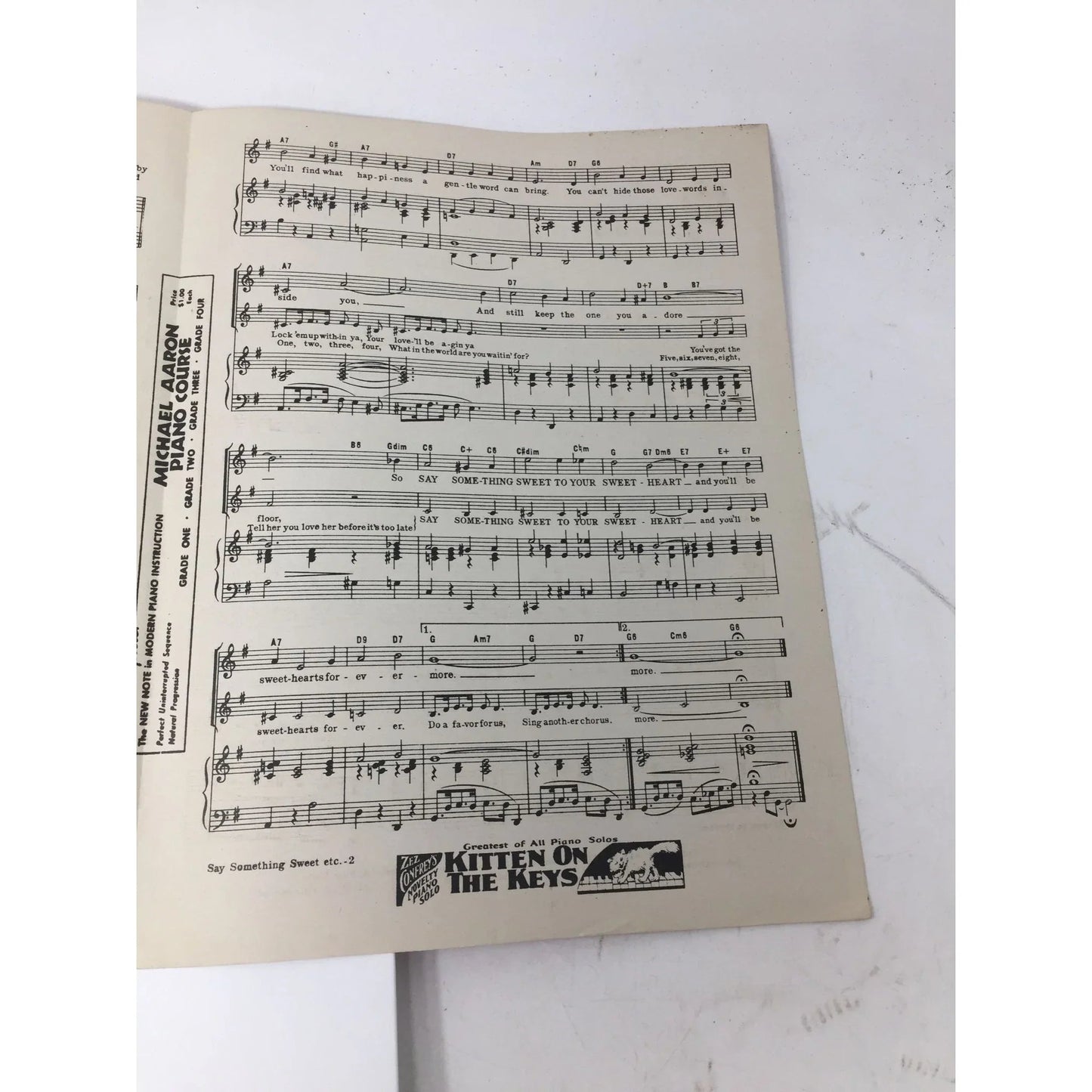 ''Say Something Sweet To Your Sweetheart'' Vintage Sheet Music - A+ Stuff - SHEET MUSIC - A+ Stuff