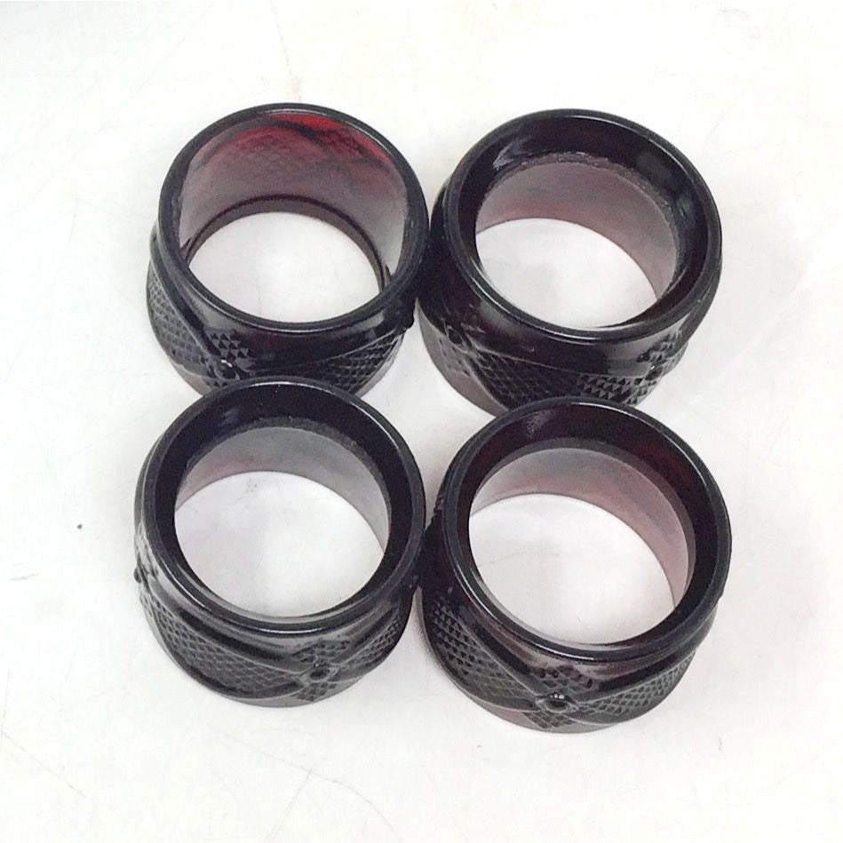 Vintage Avon 1876 Cape Cod Ruby Red Glass Napkin Ring Set (Box with 4 Rings) Avon  A+ Stuff Drinking, Dining & More